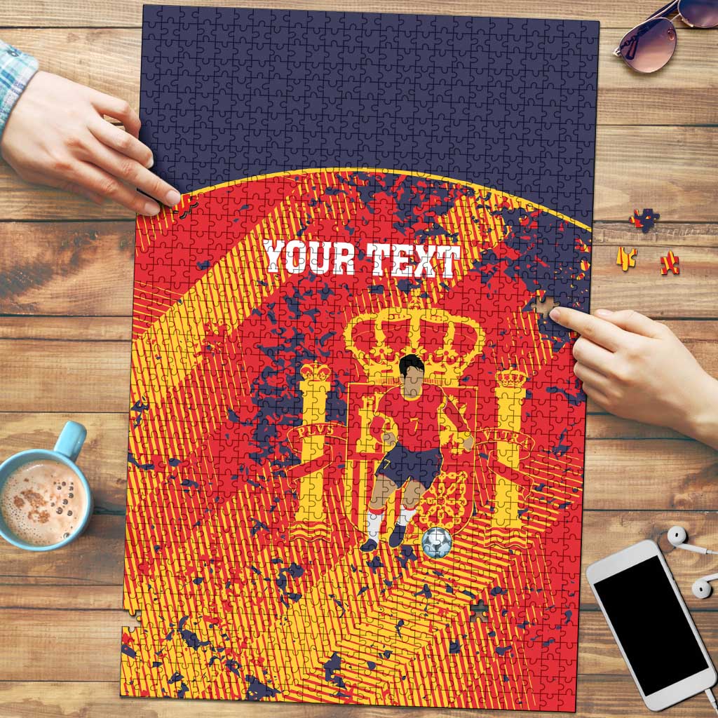 Spain 2026 Football Custom Puzzle Espana La Roja Grunge Style