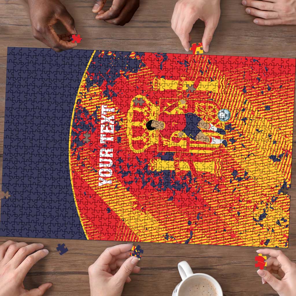 Spain 2026 Football Custom Puzzle Espana La Roja Grunge Style