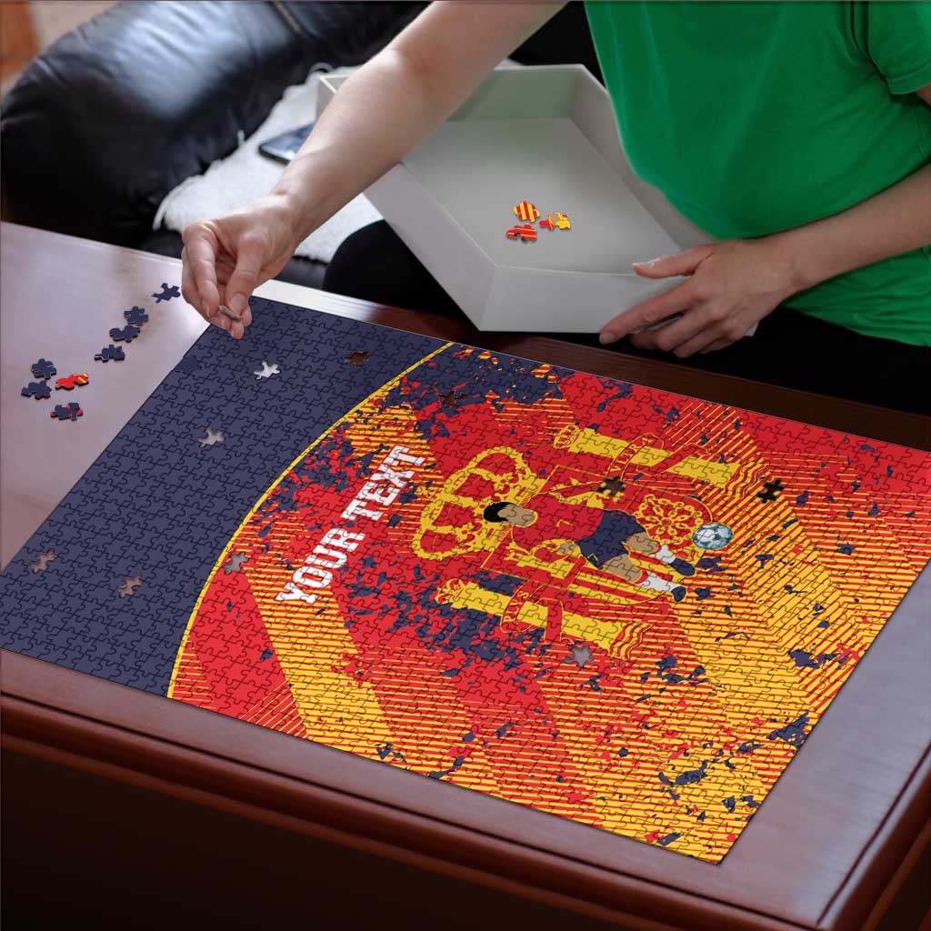 Spain 2026 Football Custom Puzzle Espana La Roja Grunge Style