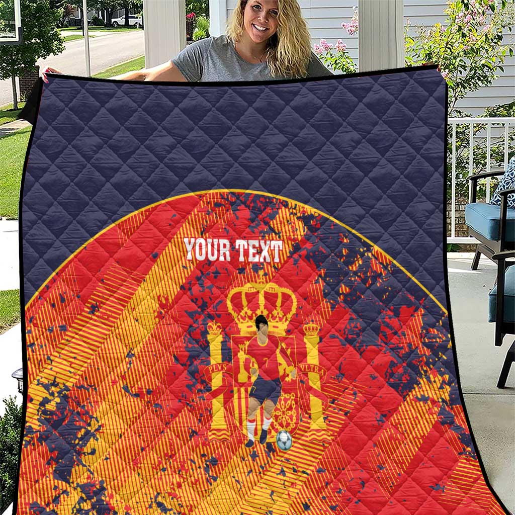 Spain 2026 Football Custom Quilt Espana La Roja Grunge Style