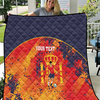 Spain 2026 Football Custom Quilt Espana La Roja Grunge Style