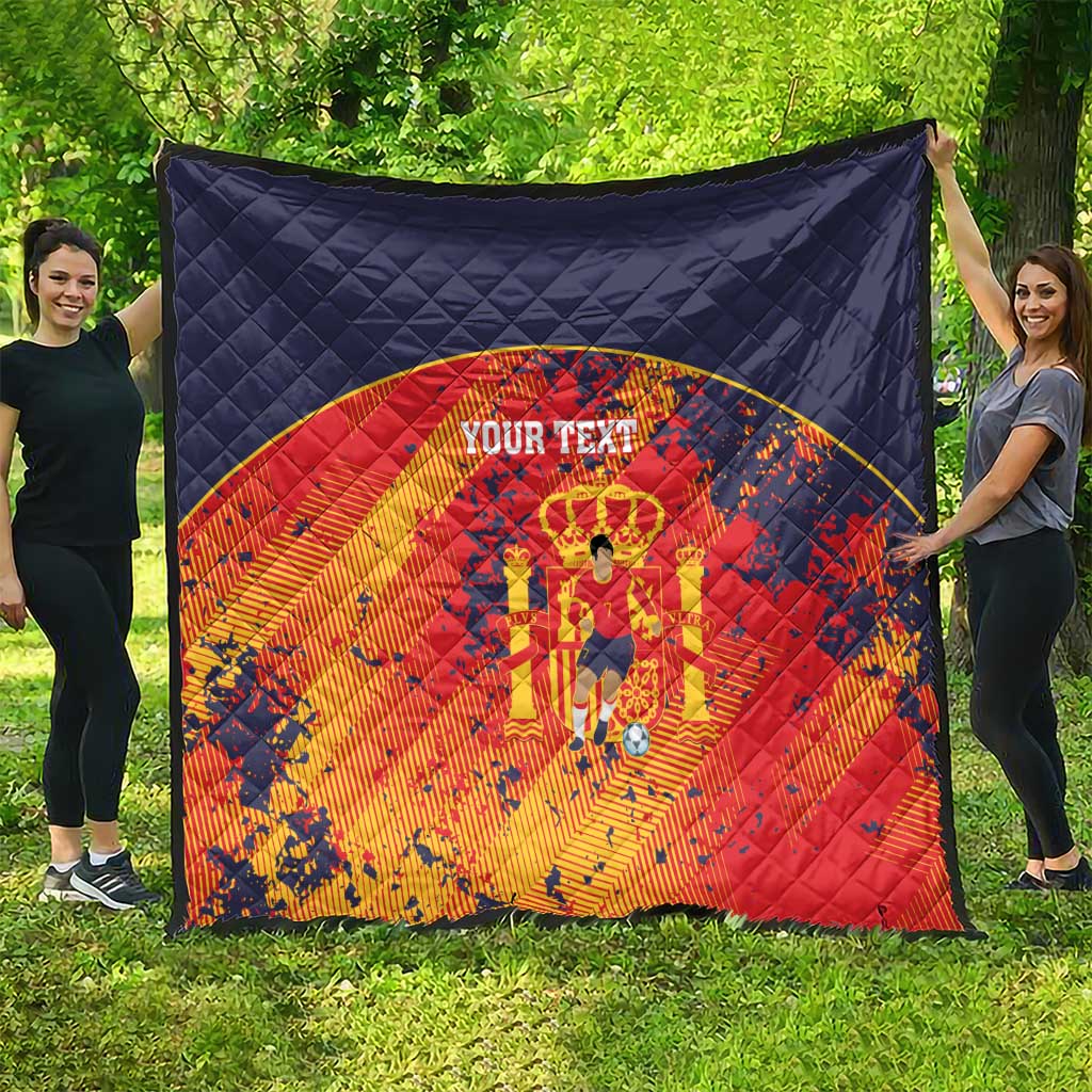 Spain 2026 Football Custom Quilt Espana La Roja Grunge Style