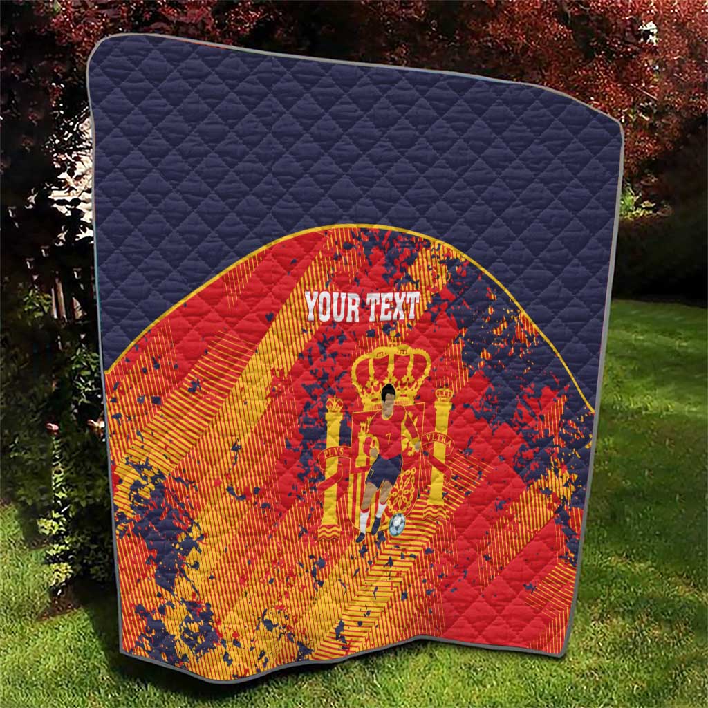 Spain 2026 Football Custom Quilt Espana La Roja Grunge Style