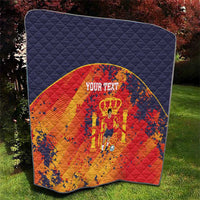 Spain 2026 Football Custom Quilt Espana La Roja Grunge Style
