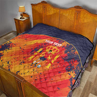 Spain 2026 Football Custom Quilt Espana La Roja Grunge Style