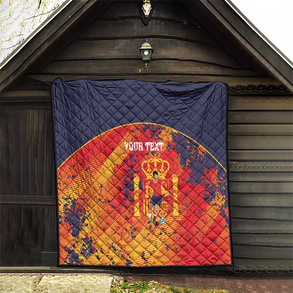 Spain 2026 Football Custom Quilt Espana La Roja Grunge Style