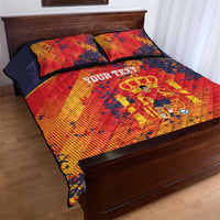 Spain 2026 Football Custom Quilt Bed Set Espana La Roja Grunge Style