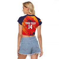 Spain 2026 Football Custom Raglan Cropped T Shirt Espana La Roja Grunge Style