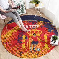 Spain 2026 Football Custom Round Carpet Espana La Roja Grunge Style