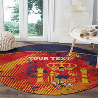 Spain 2026 Football Custom Round Carpet Espana La Roja Grunge Style