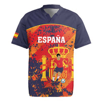 Spain 2026 Football Custom Rugby Jersey Espana La Roja Grunge Style