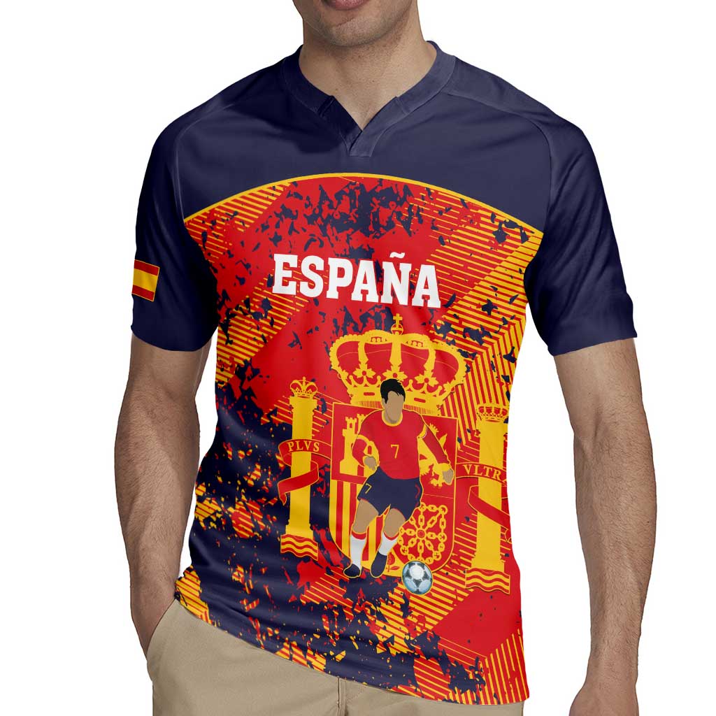 Spain 2026 Football Custom Rugby Jersey Espana La Roja Grunge Style