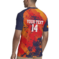 Spain 2026 Football Custom Rugby Jersey Espana La Roja Grunge Style