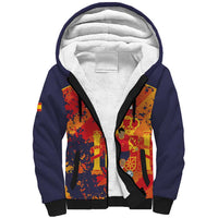 Spain 2026 Football Custom Sherpa Hoodie Espana La Roja Grunge Style