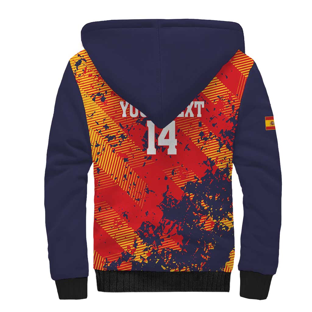 Spain 2026 Football Custom Sherpa Hoodie Espana La Roja Grunge Style