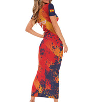 Spain 2026 Football Custom Short Sleeve Bodycon Dress Espana La Roja Grunge Style
