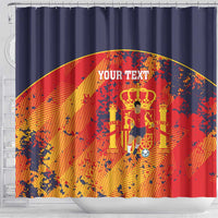 Spain 2026 Football Custom Shower Curtain Espana La Roja Grunge Style
