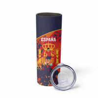 Spain 2026 Football Custom Skinny Tumbler Espana La Roja Grunge Style