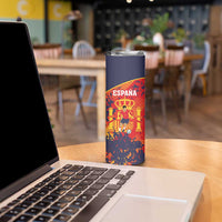 Spain 2026 Football Custom Skinny Tumbler Espana La Roja Grunge Style