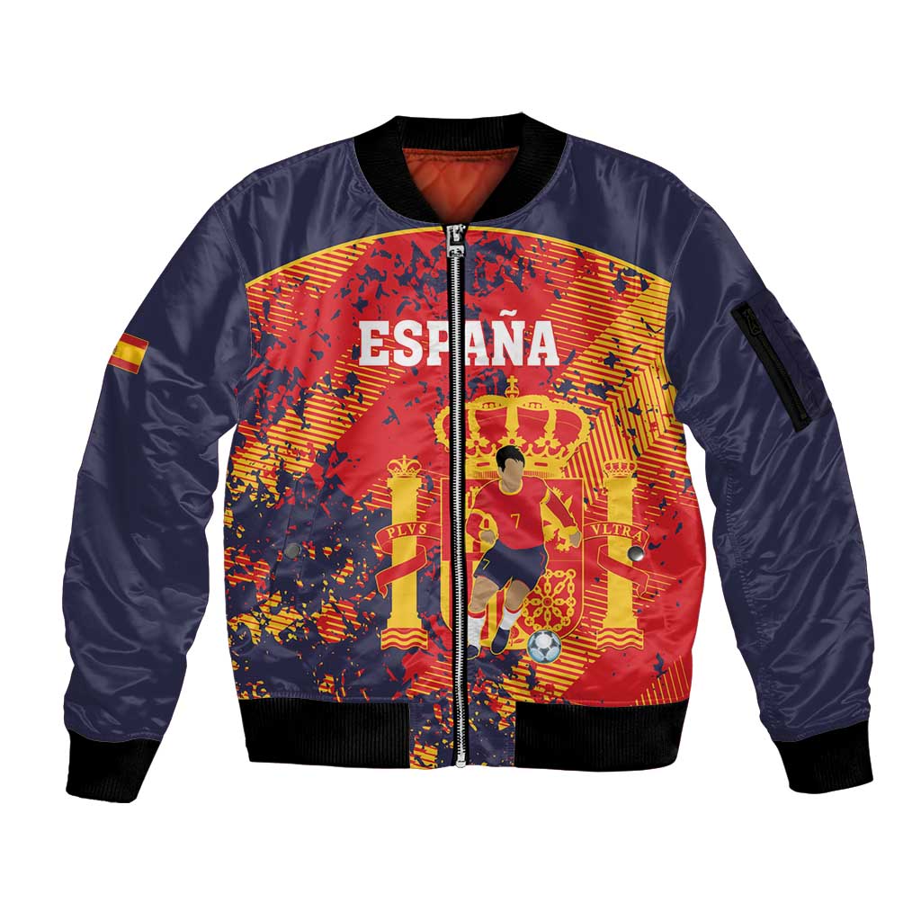 Spain 2026 Football Custom Sleeve Zip Bomber Jacket Espana La Roja Grunge Style