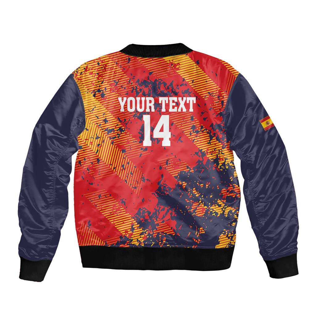 Spain 2026 Football Custom Sleeve Zip Bomber Jacket Espana La Roja Grunge Style