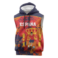 Spain 2026 Football Custom Sleeveless Hoodie Espana La Roja Grunge Style