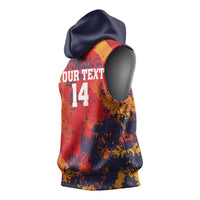 Spain 2026 Football Custom Sleeveless Hoodie Espana La Roja Grunge Style