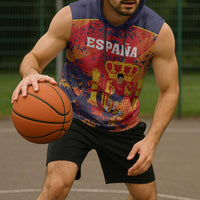 Spain 2026 Football Custom Sleeveless Hoodie Espana La Roja Grunge Style