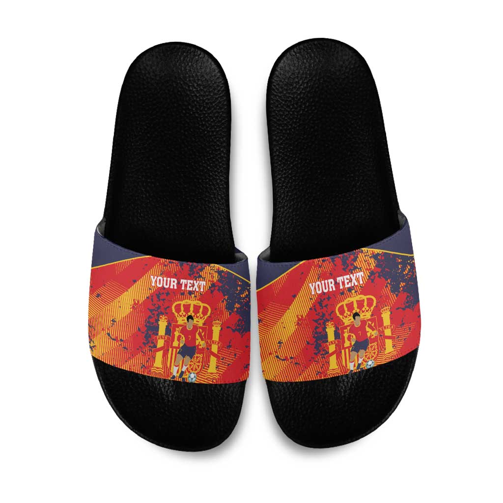 Spain 2026 Football Custom Slide Sandals Espana La Roja Grunge Style