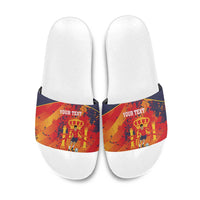 Spain 2026 Football Custom Slide Sandals Espana La Roja Grunge Style