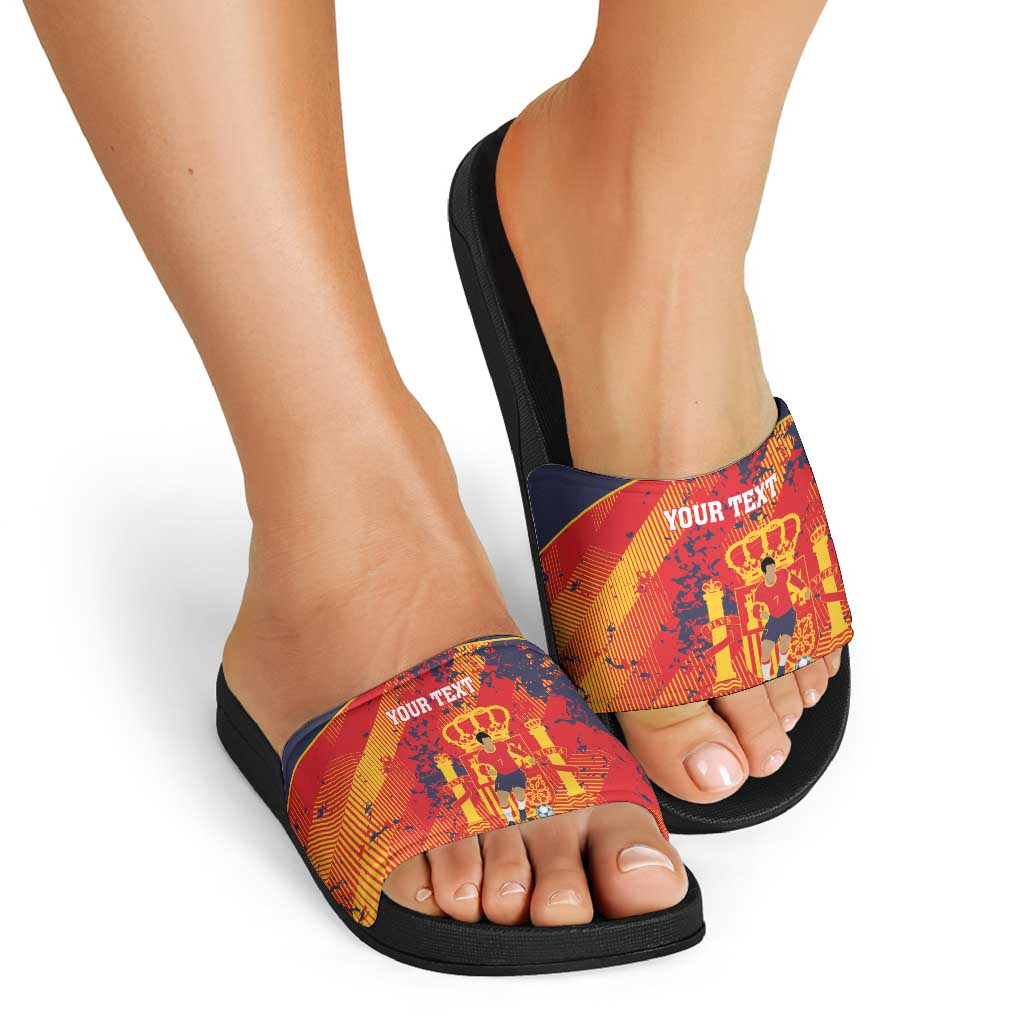Spain 2026 Football Custom Slide Sandals Espana La Roja Grunge Style