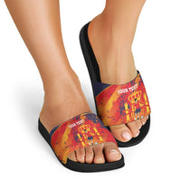 Spain 2026 Football Custom Slide Sandals Espana La Roja Grunge Style