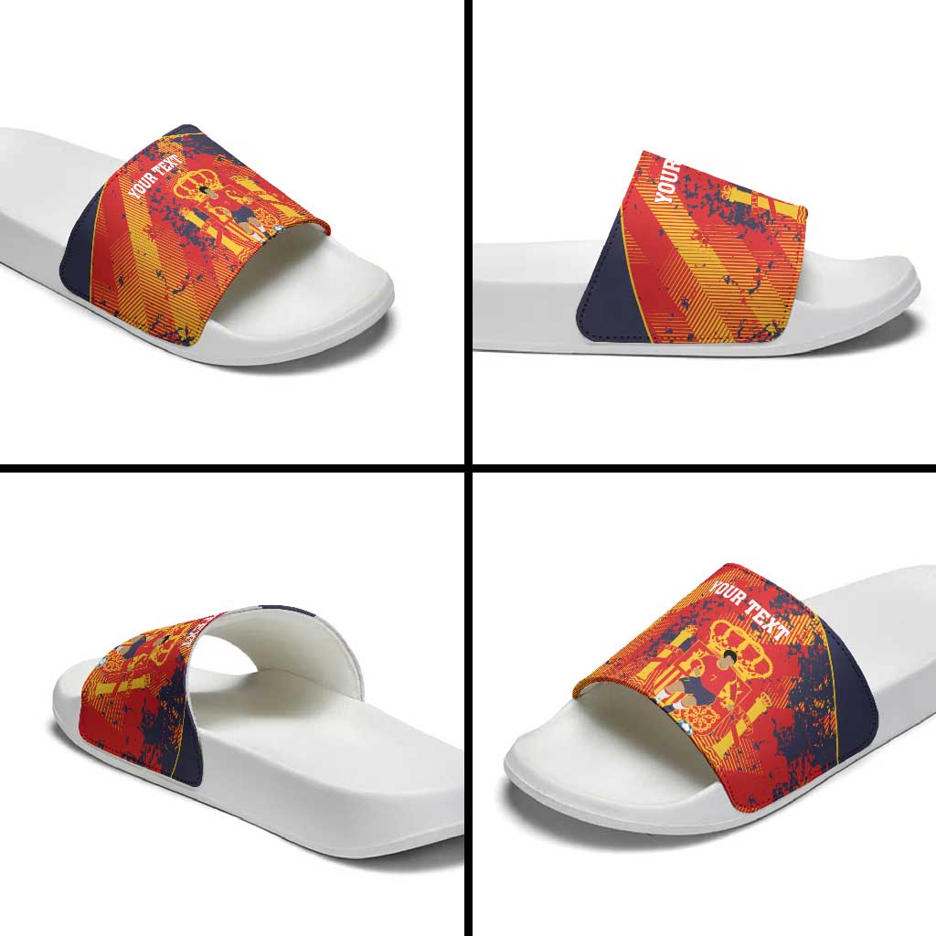 Spain 2026 Football Custom Slide Sandals Espana La Roja Grunge Style