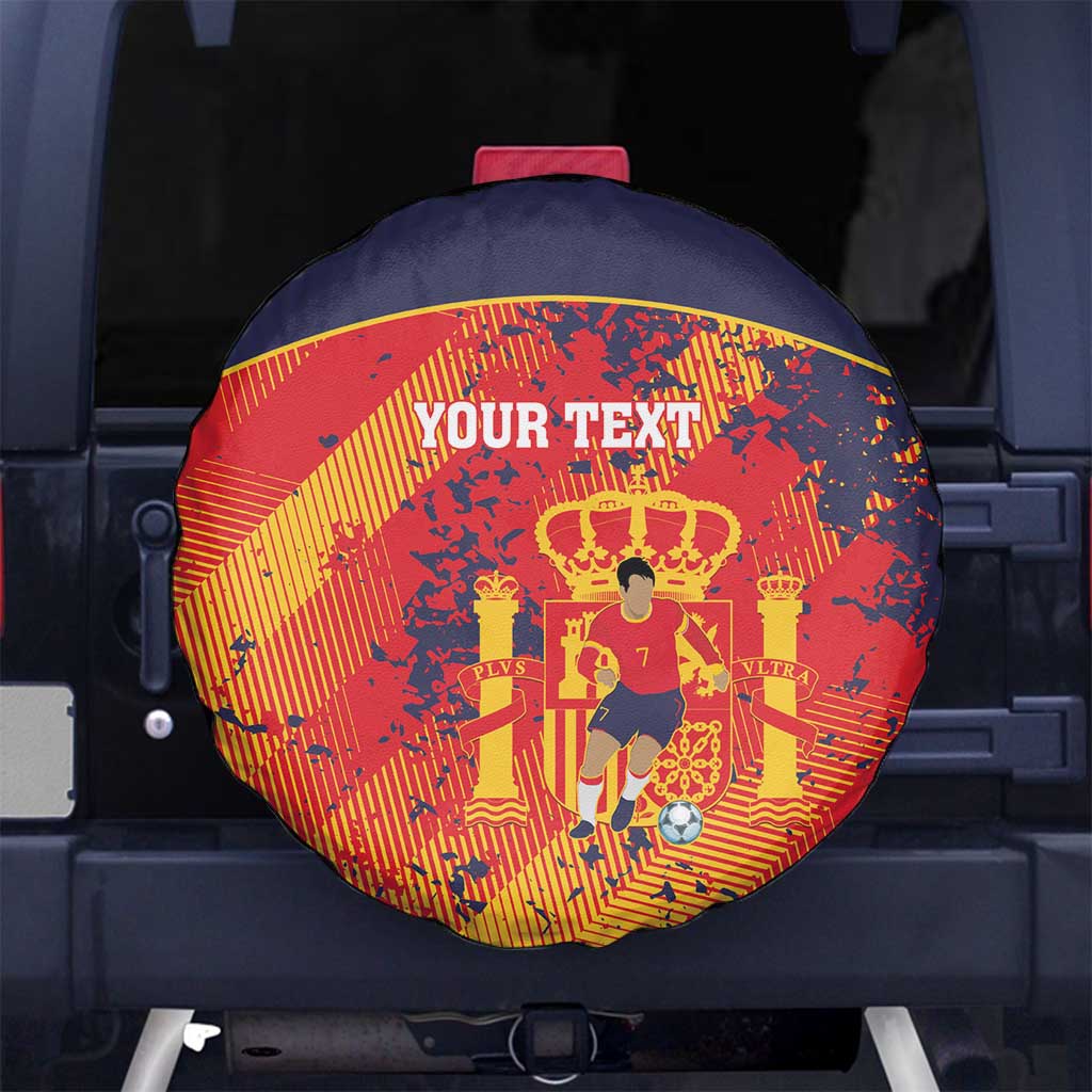 Spain 2026 Football Custom Spare Tire Cover Espana La Roja Grunge Style