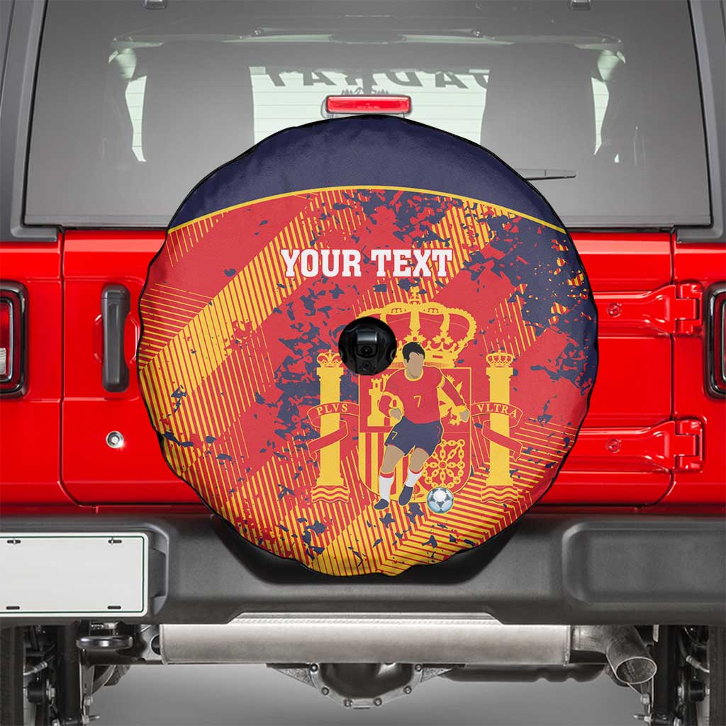 Spain 2026 Football Custom Spare Tire Cover Espana La Roja Grunge Style