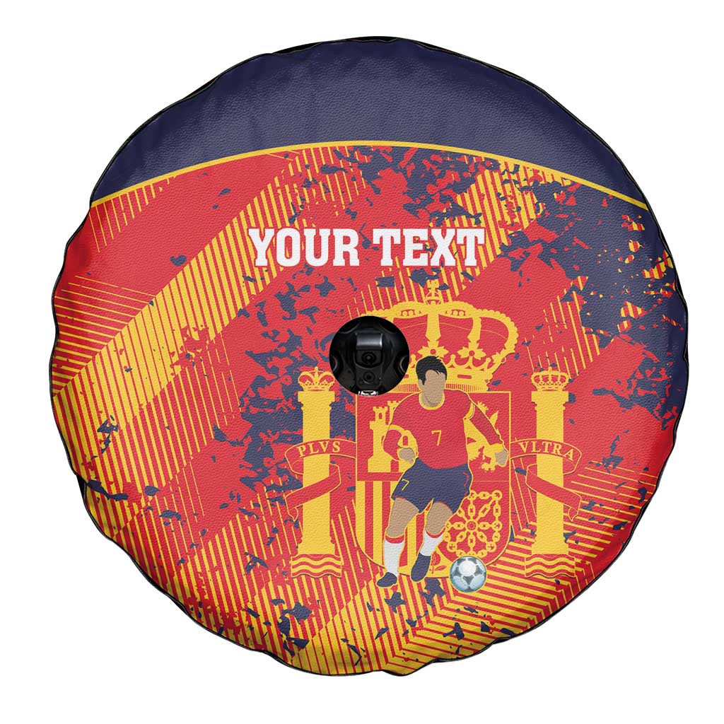 Spain 2026 Football Custom Spare Tire Cover Espana La Roja Grunge Style