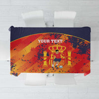 Spain 2026 Football Custom Tablecloth Espana La Roja Grunge Style