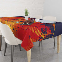 Spain 2026 Football Custom Tablecloth Espana La Roja Grunge Style