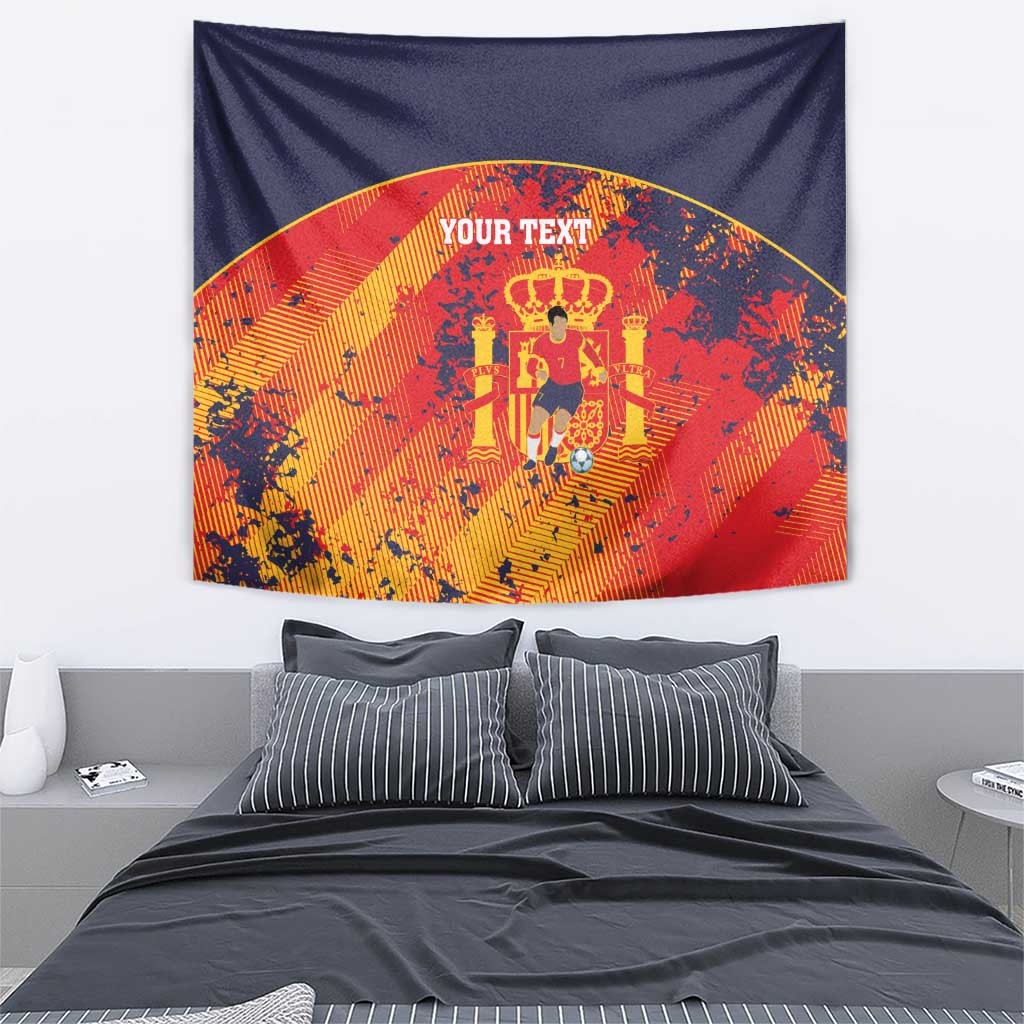Spain 2026 Football Custom Tapestry Espana La Roja Grunge Style