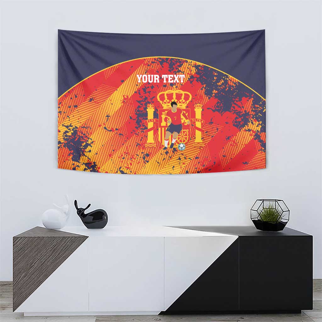 Spain 2026 Football Custom Tapestry Espana La Roja Grunge Style