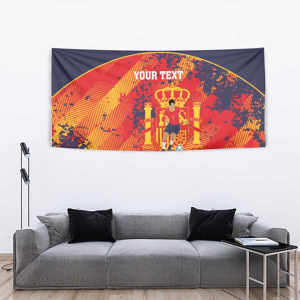 Spain 2026 Football Custom Tapestry Espana La Roja Grunge Style