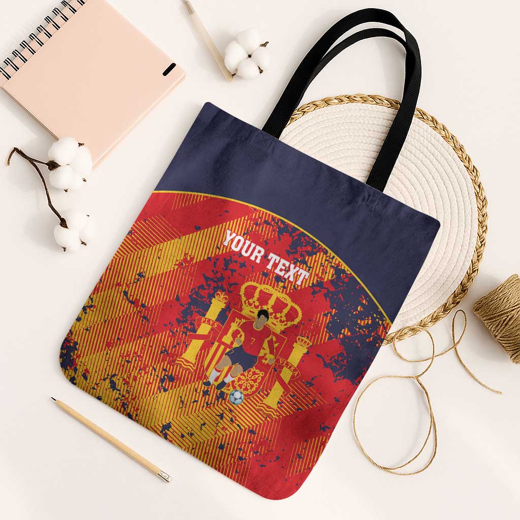 Spain 2026 Football Custom Tote Bag Espana La Roja Grunge Style
