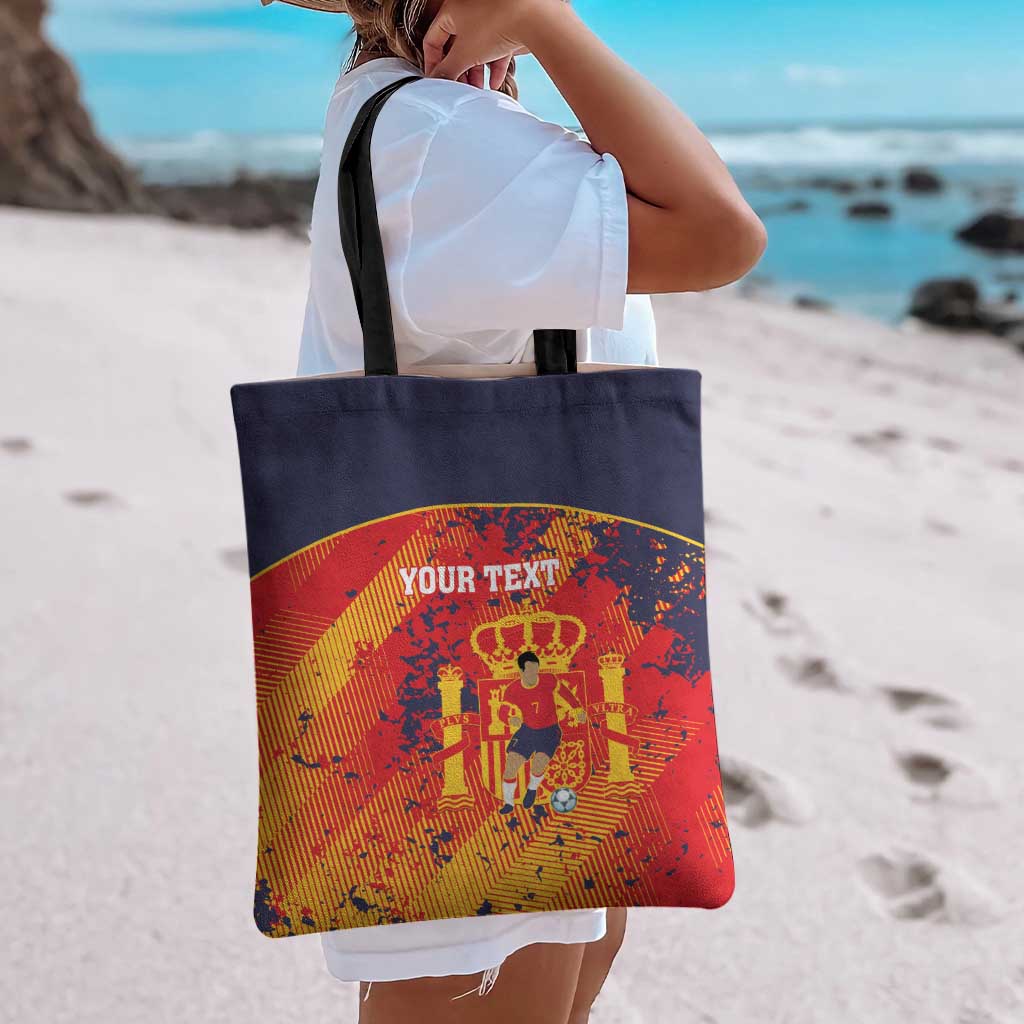 Spain 2026 Football Custom Tote Bag Espana La Roja Grunge Style