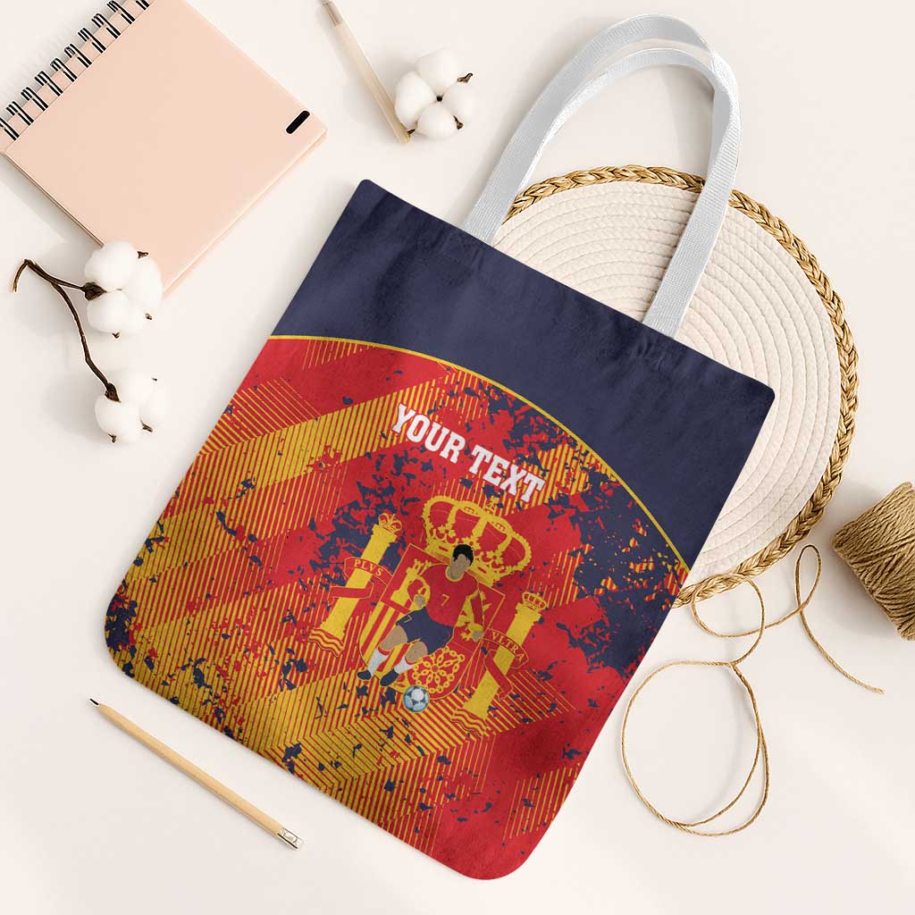 Spain 2026 Football Custom Tote Bag Espana La Roja Grunge Style