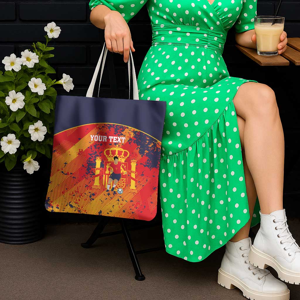 Spain 2026 Football Custom Tote Bag Espana La Roja Grunge Style