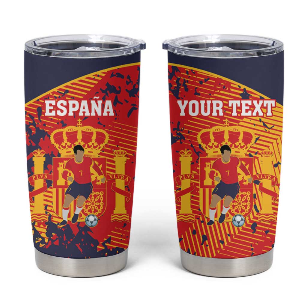 Spain 2026 Football Custom Tumbler Cup Espana La Roja Grunge Style