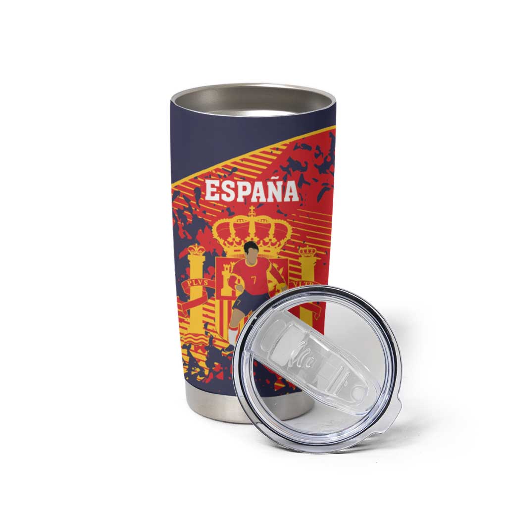 Spain 2026 Football Custom Tumbler Cup Espana La Roja Grunge Style