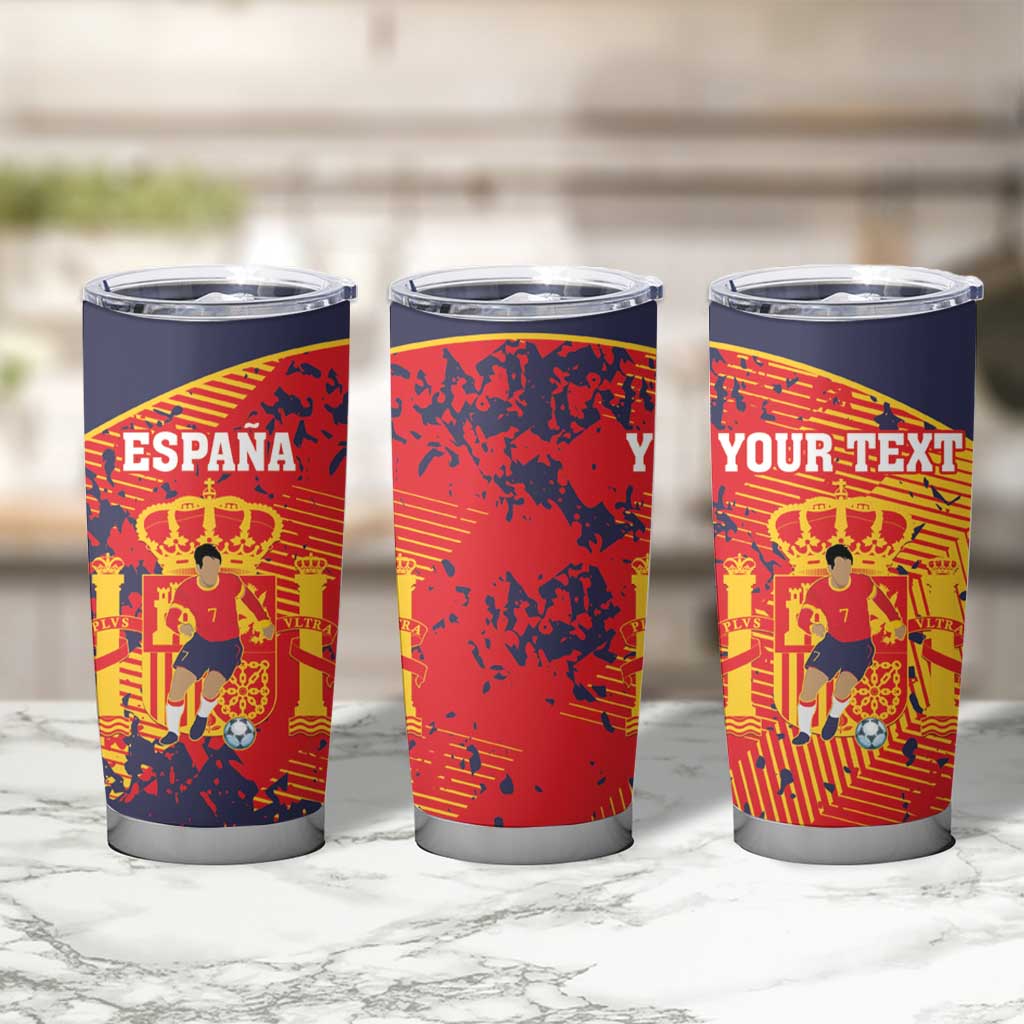 Spain 2026 Football Custom Tumbler Cup Espana La Roja Grunge Style