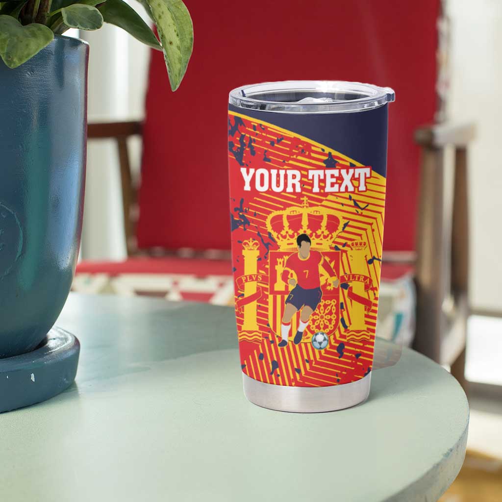 Spain 2026 Football Custom Tumbler Cup Espana La Roja Grunge Style