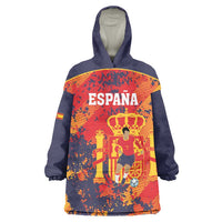 Spain 2026 Football Custom Wearable Blanket Hoodie Espana La Roja Grunge Style